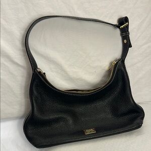FRANCES VALENTINE, Frankie Black Leather Shoulder Bag
